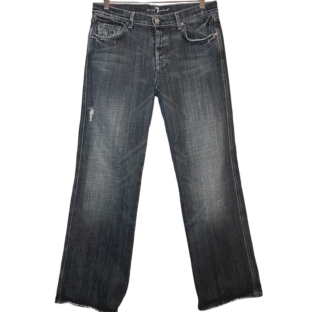Y2K 7 For All Mankind A Pocket Relaxed Straight Leg Jeans Mens Size 33X33